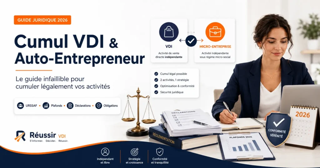 Cumul vdi et auto entrepreneur : Le Guide Infaillible Juridique 2026 2 Cumul VDI et auto-entrepreneur en 2026 : guide juridique complet sur les règles URSSAF, plafonds, déclarations et obligations légales