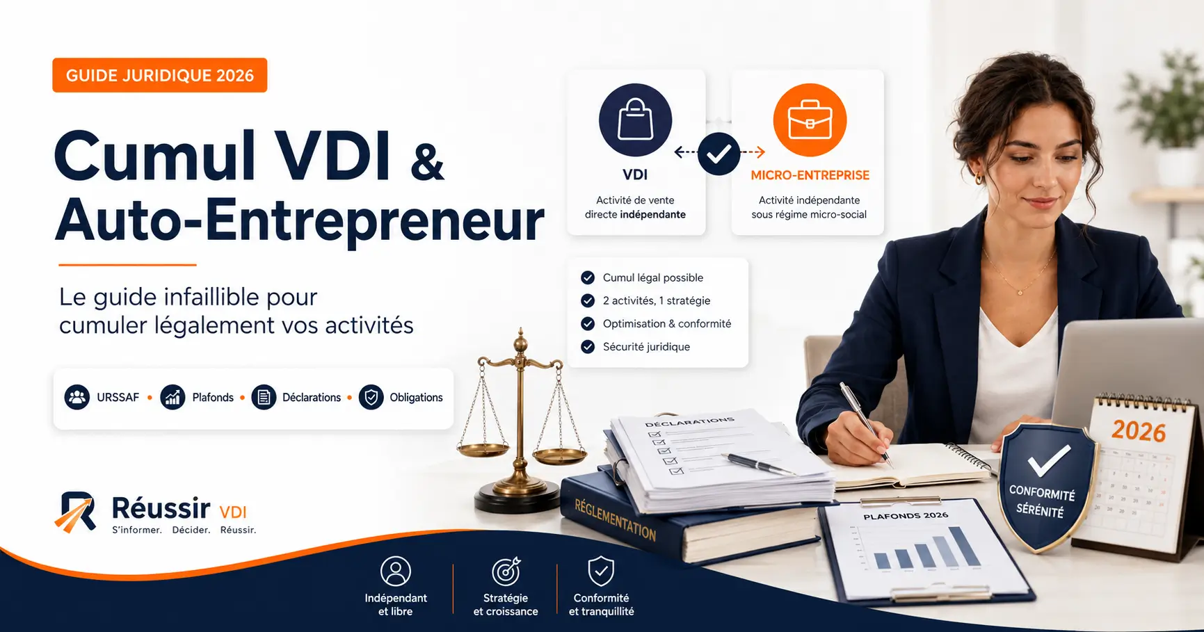 Cumul VDI et auto-entrepreneur en 2026 : guide juridique complet sur les règles URSSAF, plafonds, déclarations et obligations légales