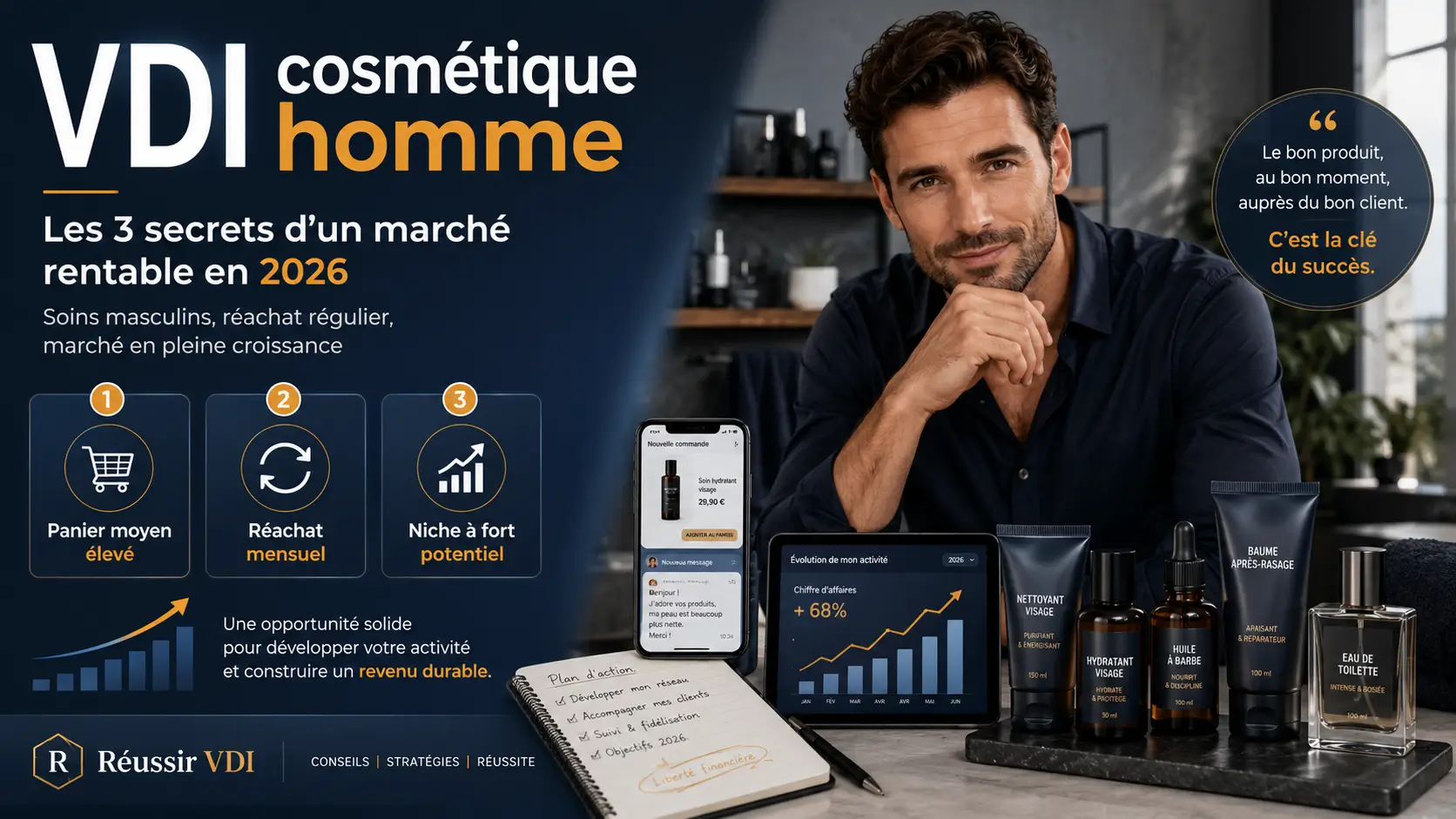 VDI cosmétique homme : les 3 secrets d’un marché rentable en 2026